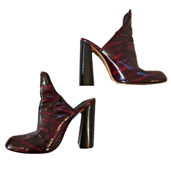 Alexander Wang Shoes - Alexander Wang Eel Bette Mules Size 39 Dark Red